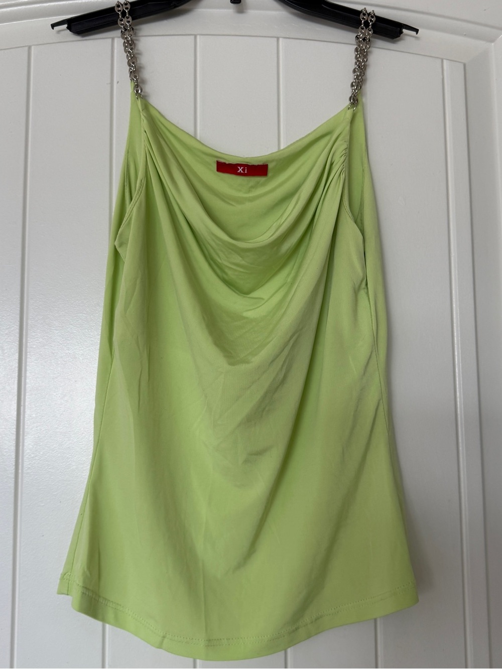 Xi Lime Green Chain Strap Cowl Neck Tank